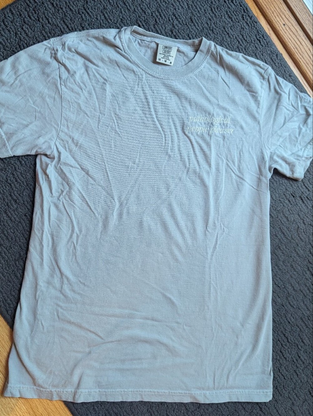 Comfort Colors Light Green Short Sleeve Crewneck Tee with Chest Script